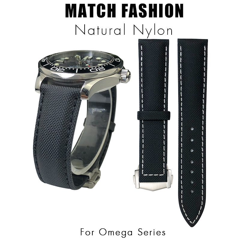 Omega Watch Speedmaster - Tali Jam Tangan Kulit Nilon 19Mm