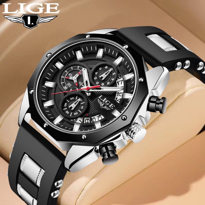 Luxury Watch Straps - LIGE Jam Tangan Pria Kuarsa Luar