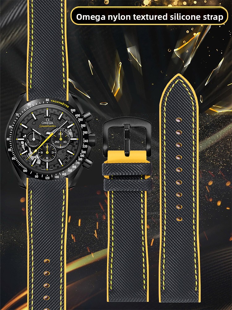 Omega Watch Speedmaster - Tali Jam Tangan Bertekstur Nilon Cocok