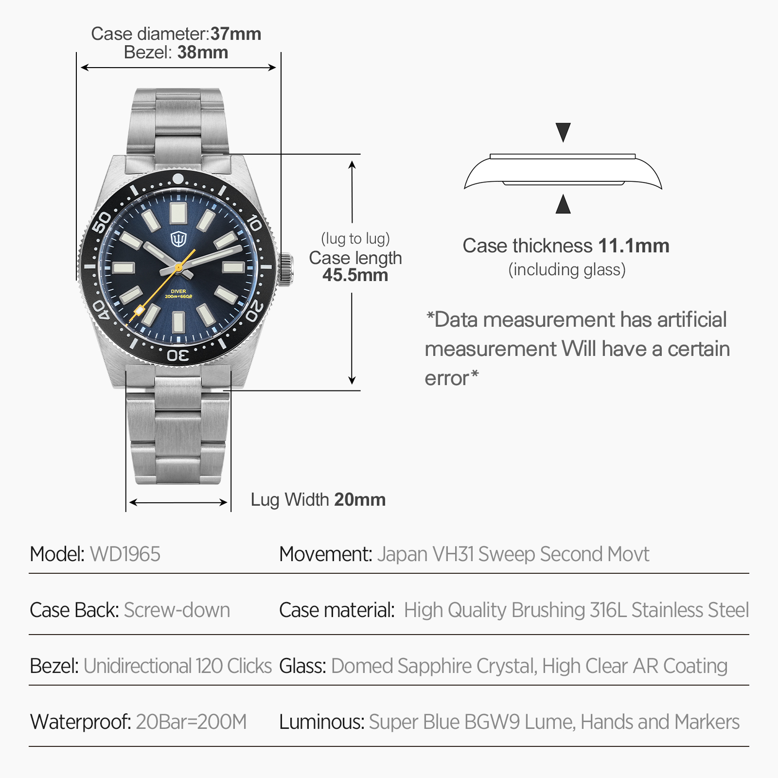Jam Tangan Pria Watchdives 37M - Luxury Watch Men ulasan dan harga