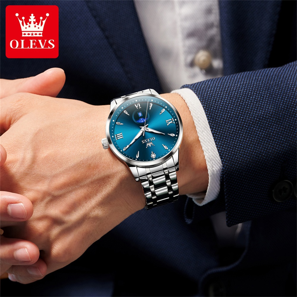 OLEVS Moon Phase Jam Tangan Pr - Luxury Watch Men ulasan dan harga