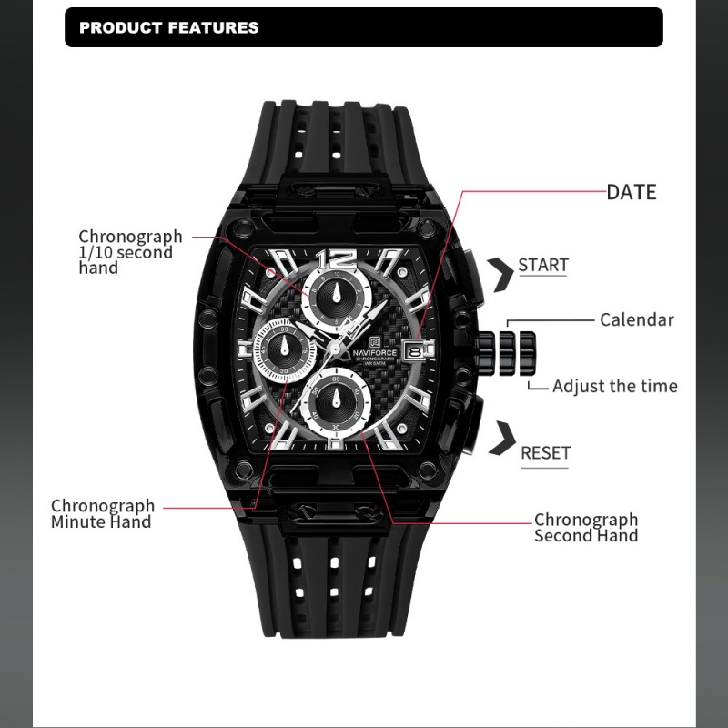 Jam Tangan Pria NAVIFORCE 5ATM - Luxury Watch Straps ulasan dan harga