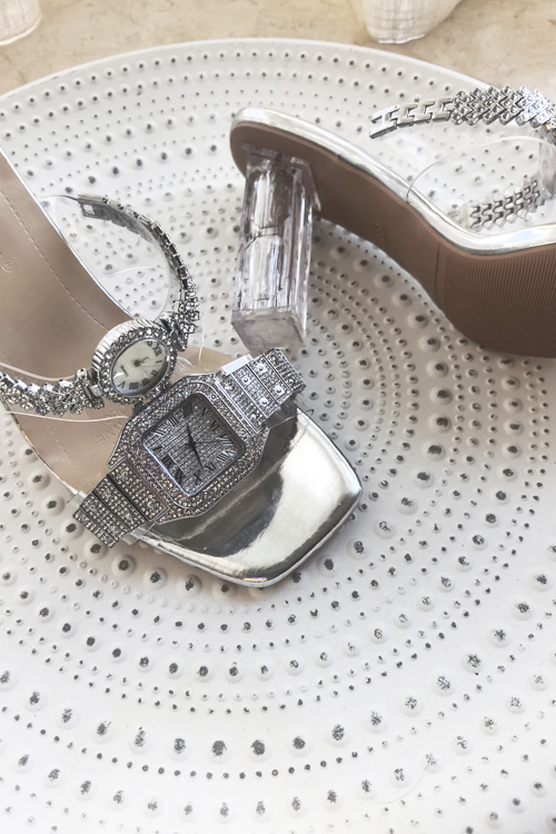 Sepatu hak tinggi kristal desa - Luxury Watch Straps ulasan dan harga