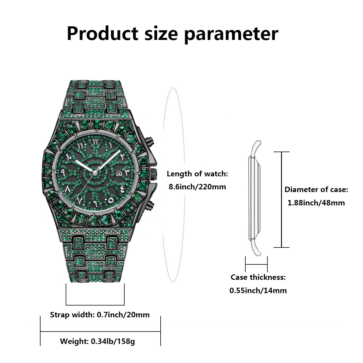 Jam Tangan Hip Hop Green Ice P - Luxury Watch And Jewelry Brand ulasan dan harga