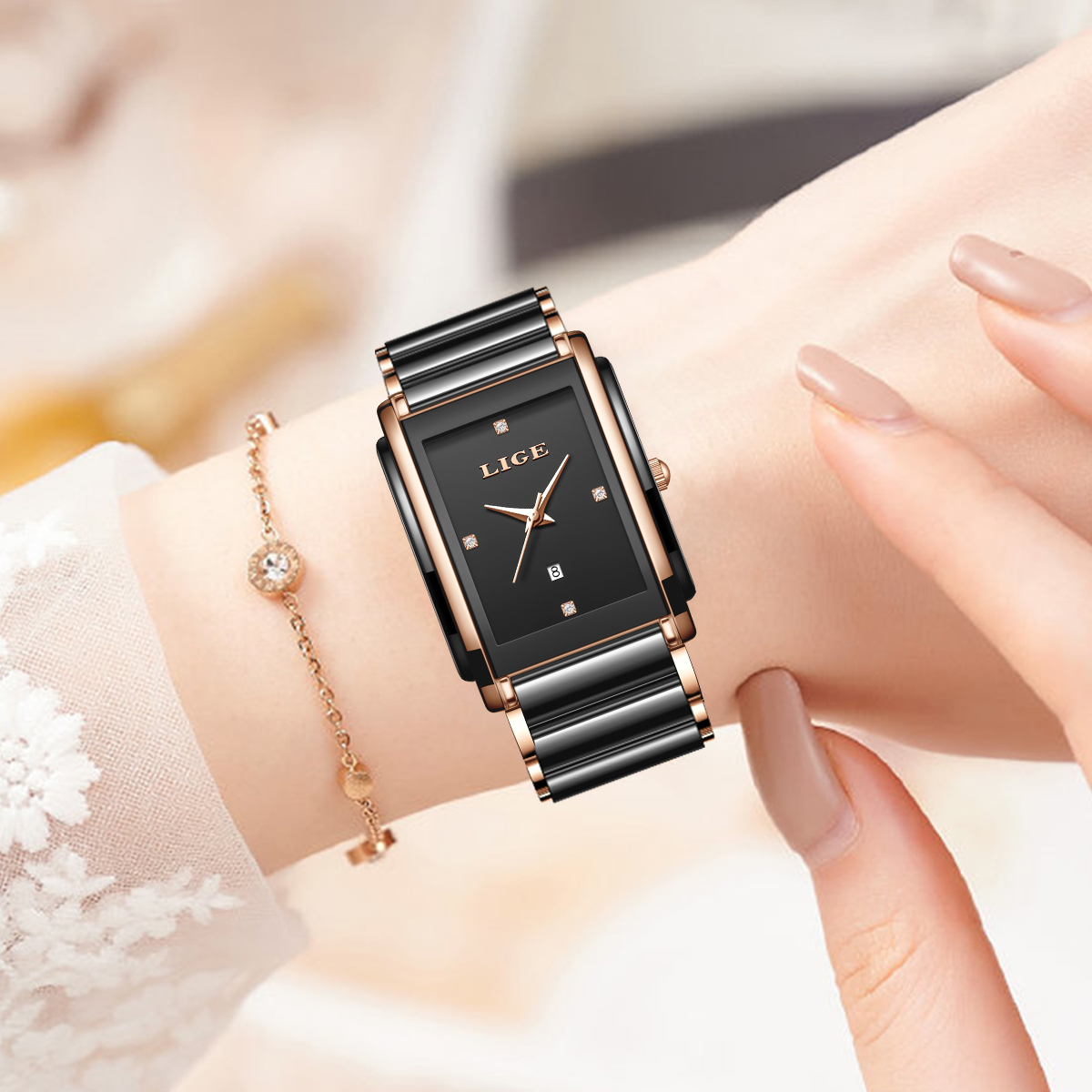 LIGE Jam Tangan Modis Elegan u - Luxury Watch Japanese ulasan dan harga