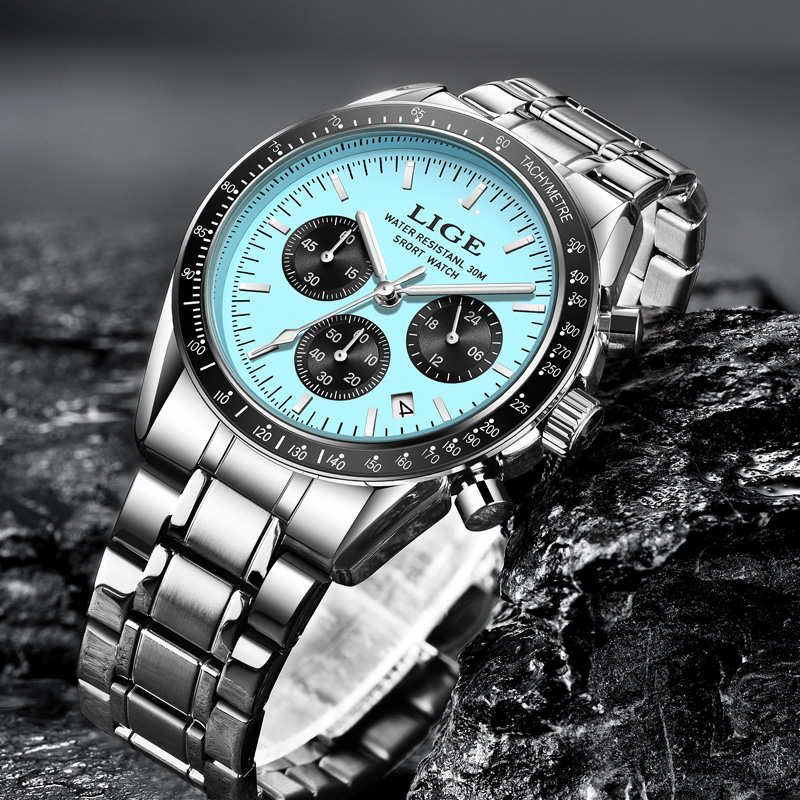 LIGE Jam Tangan Pria Baru Berm - Luxury Watch Low Price ulasan dan harga