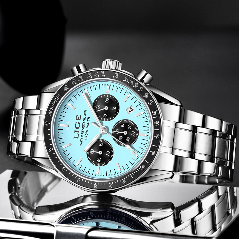LIGE Jam Tangan Pria Baru Berm - Luxury Watch Low Price ulasan dan harga