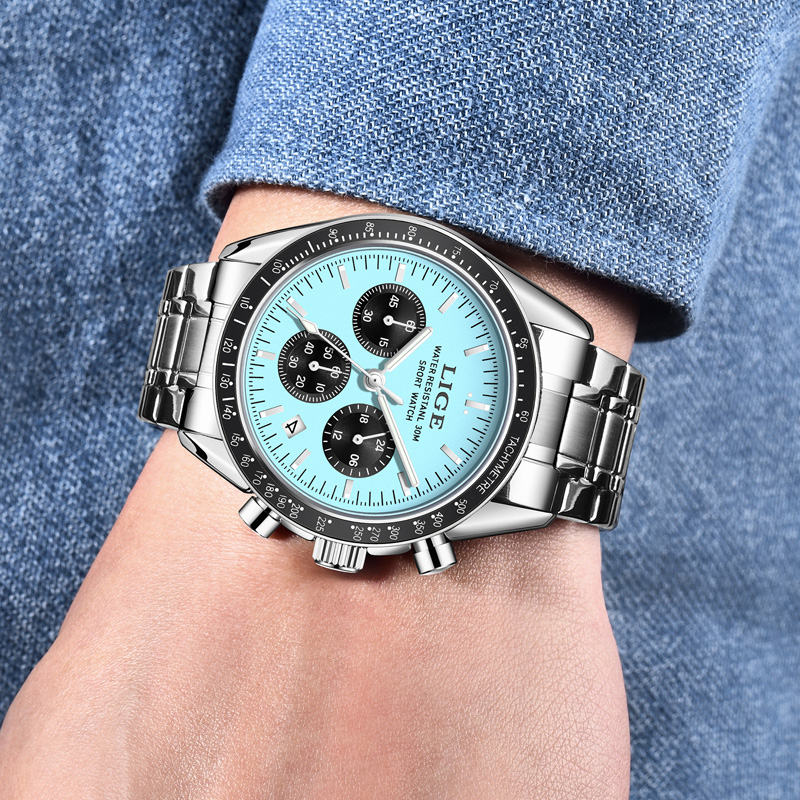 LIGE Jam Tangan Pria Baru Berm - Luxury Watch Low Price ulasan dan harga