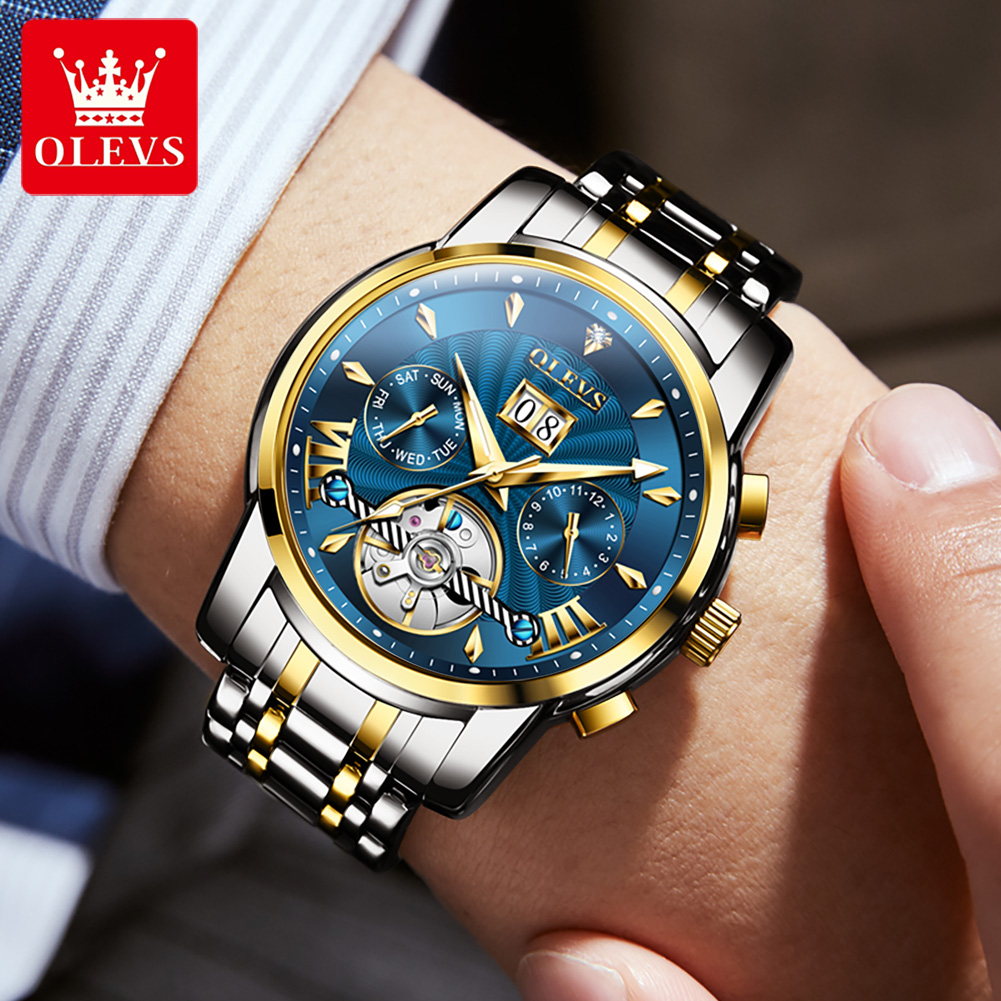 OLEVS Jam Tangan Pria Mewah Fa - Luxury Watch Straps ulasan dan harga