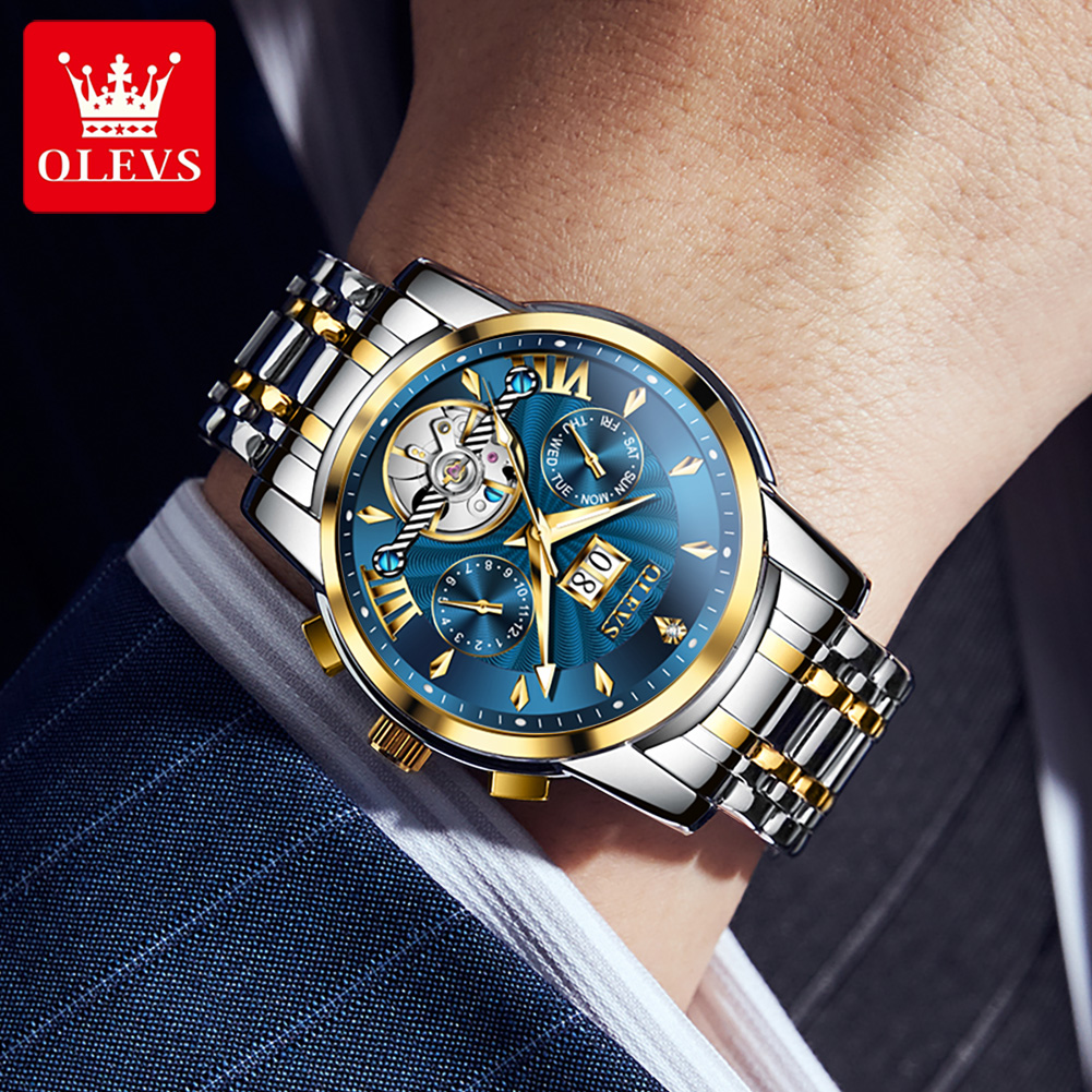 OLEVS Jam Tangan Pria Mewah Fa - Luxury Watch Straps ulasan dan harga
