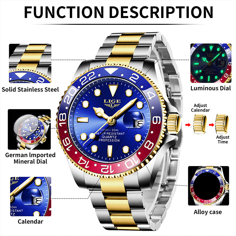 Jam tangan pria LIGE 2025 baru - Luxury Watch Low Price ulasan dan harga